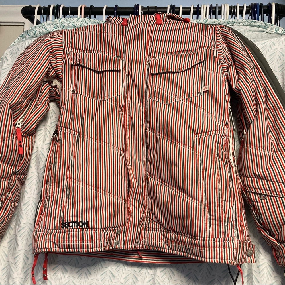 Section division Striped Jacket - Red, White and … - image 1
